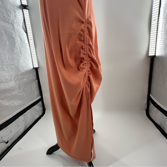 A new day womens dress size XL orange sherbet ribbed knit scrunched maxi - Picture 7 of 13